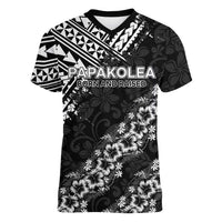 Hawaii Papakolea Born And Raised Women V-Neck T-Shirt Hawaiian Tribal Pattern