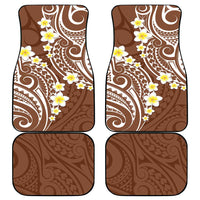 Plumeria With Brown Polynesian Tattoo Pattern Car Mats