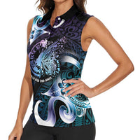 Personalised Polynesia Suicide Prevention Awareness Women Sleeveless Polo Shirt No Story Should End Too Soon