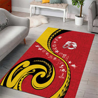 Papua New Guinea 50th Independence Anniversary Area Rug Special Style Red Version - Polynesian Pride