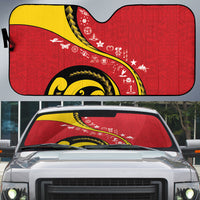 Papua New Guinea Independence Auto Sun Shade Special Style Red Version LT05 Red - Polynesian Pride