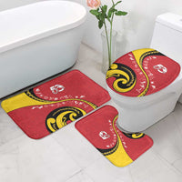 Papua New Guinea Independence Bathroom Set Special Style Red Version LT05 Mat Set Only (3 pcs) One Size Red - Polynesian Pride