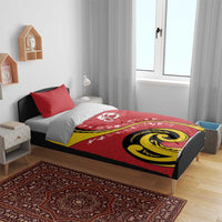 Papua New Guinea 50th Independence Anniversary Bedding Set Special Style Red Version - Polynesian Pride