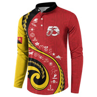 Papua New Guinea Independence Button Sweatshirt Special Style Red Version LT05 - Polynesian Pride
