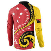 Papua New Guinea Independence Button Sweatshirt Special Style Red Version LT05 - Polynesian Pride