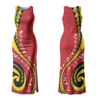Papua New Guinea Independence Couples Matching Tank Maxi Dress and Hawaiian Shirt Special Style Red Version LT05 - Polynesian Pride