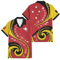 Papua New Guinea Independence Family Matching Mermaid Dress and Hawaiian Shirt Special Style Red Version LT05 Dad's Shirt - Short Sleeve Red - Polynesian Pride