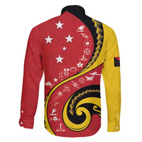 Papua New Guinea Independence Family Matching Off Shoulder Short Dress and Hawaiian Shirt Special Style Red Version LT05 Son's Shirt Red - Polynesian Pride