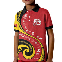 Papua New Guinea 50th Independence Anniversary Kid Polo Shirt Special Style Red Version - Polynesian Pride
