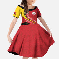 Papua New Guinea Independence Kid Short Sleeve Dress Special Style Red Version LT05 KID Red - Polynesian Pride