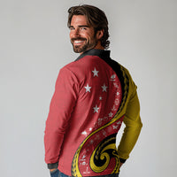 Papua New Guinea Independence Long Sleeve Polo Shirt Special Style Red Version LT05 - Polynesian Pride