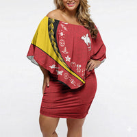 Papua New Guinea Independence Off Shoulder Short Dress Special Style Red Version LT05 Women Red - Polynesian Pride