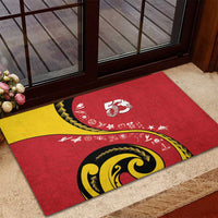 Papua New Guinea Independence Rubber Doormat Special Style Red Version LT05 - Polynesian Pride