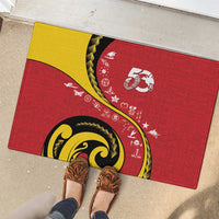 Papua New Guinea Independence Rubber Doormat Special Style Red Version LT05 - Polynesian Pride