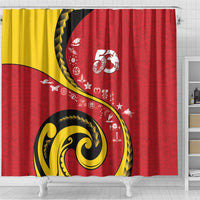 Papua New Guinea 50th Independence Anniversary Shower Curtain Special Style Red Version - Polynesian Pride