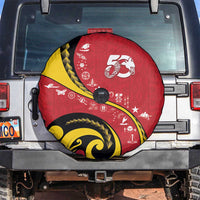 Papua New Guinea Independence Spare Tire Cover Special Style Red Version LT05 No hole Red - Polynesian Pride