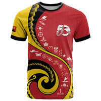 Papua New Guinea 50th Independence Anniversary T Shirt Special Style Red Version - Polynesian Pride