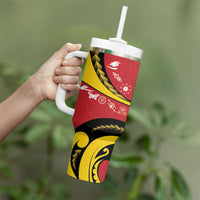 Papua New Guinea Independence Tumbler With Handle Special Style Red Version LT05 - Polynesian Pride