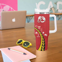 Papua New Guinea Independence Tumbler With Handle Special Style Red Version LT05 - Polynesian Pride