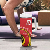 Papua New Guinea Independence Tumbler With Handle Special Style Red Version LT05 - Polynesian Pride