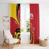 Papua New Guinea 50th Independence Anniversary Window Curtain Special Style Red Version - Polynesian Pride