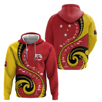 Papua New Guinea 50th Independence Anniversary Zip Hoodie Special Style Red Version - Polynesian Pride