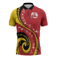 Papua New Guinea Independence Zipper Polo Shirt Special Style Red Version LT05 Red - Polynesian Pride
