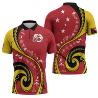 Papua New Guinea Independence Zipper Polo Shirt Special Style Red Version LT05 - Polynesian Pride