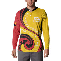 Papua New Guinea 50th Independence Anniversary Button Sweatshirt Special Style Yellow Version - Polynesian Pride