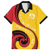 Papua New Guinea Independence Family Matching Off Shoulder Maxi Dress and Hawaiian Shirt Special Style Yellow Version LT05 Dad's Shirt - Short Sleeve Yellow - Polynesian Pride