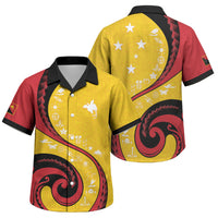 Papua New Guinea Independence Family Matching Off Shoulder Short Dress and Hawaiian Shirt Special Style Yellow Version LT05 Son's Shirt Yellow - Polynesian Pride