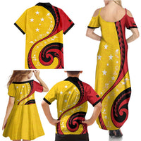 Papua New Guinea Independence Family Matching Summer Maxi Dress and Hawaiian Shirt Special Style Yellow Version LT05 Mom's Dress Yellow - Polynesian Pride