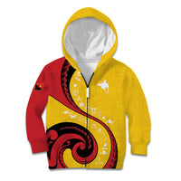 Papua New Guinea Independence Kid Hoodie Special Style Yellow Version LT05 Zip Hoodie Yellow - Polynesian Pride