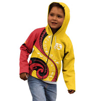 Papua New Guinea Independence Kid Hoodie Special Style Yellow Version LT05 - Polynesian Pride