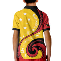 Papua New Guinea 50th Independence Anniversary Kid Polo Shirt Special Style Yellow Version - Polynesian Pride
