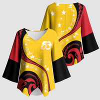 Papua New Guinea Independence Kimono Sleeve Blouse Special Style Yellow Version LT05 - Polynesian Pride