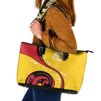 Papua New Guinea Independence Leather Tote Bag Special Style Yellow Version LT05 Yellow - Polynesian Pride