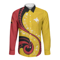 Papua New Guinea Independence Long Sleeve Button Shirt Special Style Yellow Version LT05 Unisex Yellow - Polynesian Pride