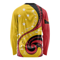 Papua New Guinea 50th Independence Anniversary Long Sleeve Shirt Special Style Yellow Version - Polynesian Pride