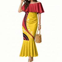 Papua New Guinea Independence Mermaid Dress Special Style Yellow Version LT05 Women Yellow - Polynesian Pride