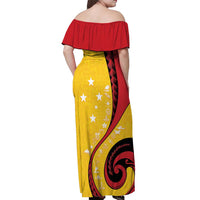Papua New Guinea Independence Off Shoulder Maxi Dress Special Style Yellow Version LT05 - Polynesian Pride