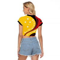 Papua New Guinea Independence Raglan Cropped T Shirt Special Style Yellow Version LT05 - Polynesian Pride
