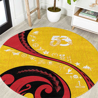 Papua New Guinea 50th Independence Anniversary Round Carpet Special Style Yellow Version - Polynesian Pride