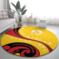 Papua New Guinea 50th Independence Anniversary Round Carpet Special Style Yellow Version - Polynesian Pride