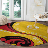 Papua New Guinea Independence Round Carpet Special Style Yellow Version LT05 - Polynesian Pride