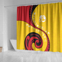 Papua New Guinea Independence Shower Curtain Special Style Yellow Version LT05 - Polynesian Pride