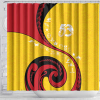 Papua New Guinea Independence Shower Curtain Special Style Yellow Version LT05 - Polynesian Pride