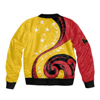 Papua New Guinea Independence Sleeve Zip Bomber Jacket Special Style Yellow Version LT05 - Polynesian Pride