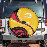 Papua New Guinea Independence Spare Tire Cover Special Style Yellow Version LT05 No hole Yellow - Polynesian Pride