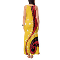 Papua New Guinea Independence Tank Maxi Dress Special Style Yellow Version LT05 - Polynesian Pride